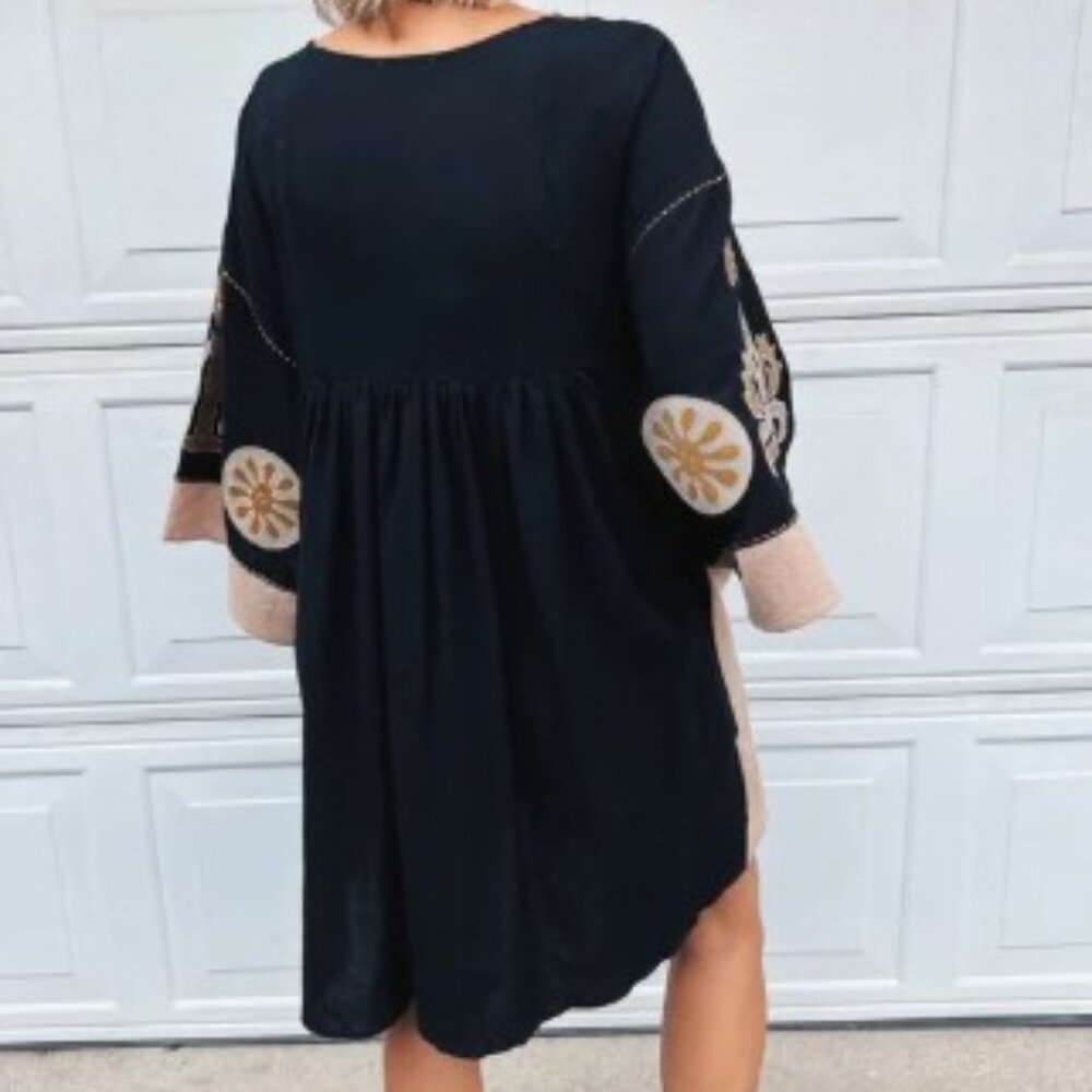 EASEL Golden Hour Babydoll Dress in Black - Picture 15 of 16
